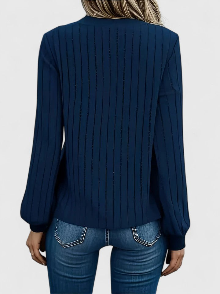 V-Neck Knit Jumper with Relaxed Fit