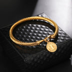 Saint Benedict Charm Bracelet in a Warm Gold Tone