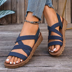 Sandalias con tiras cruzadas y suela gruesa antideslizante