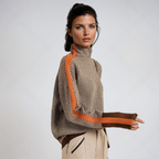 Striped Jumper with High Collar