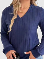 V-Neck Knit Jumper with Relaxed Fit