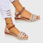 Slip in-sommarsandaler med ankelrem
