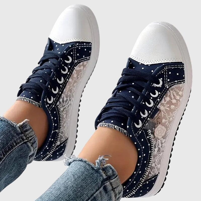 Wide Toe Box Trainers with Cushioned Footbed