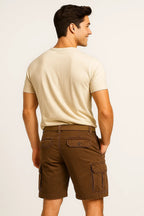 Men's Cotton Cargo Shorts with an Included Woven Belt