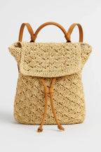 Woven Straw Beach Bag with Adjustable Shoulder Strap