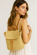 Woven Straw Beach Bag with Adjustable Shoulder Strap