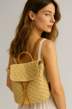 Woven Straw Beach Bag with Adjustable Shoulder Strap