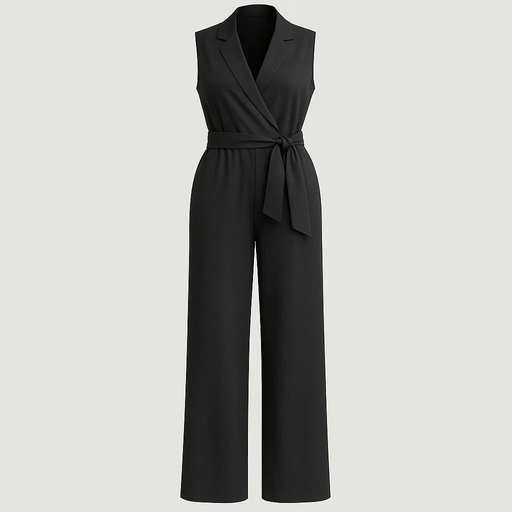 Sleeveless V-Neck Jumpsuit with Flattering Cut