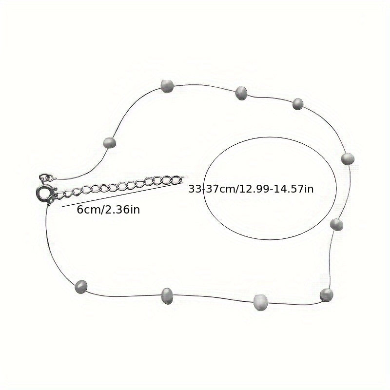 Minimalist White Faux Pearl Necklace with Clean Lines