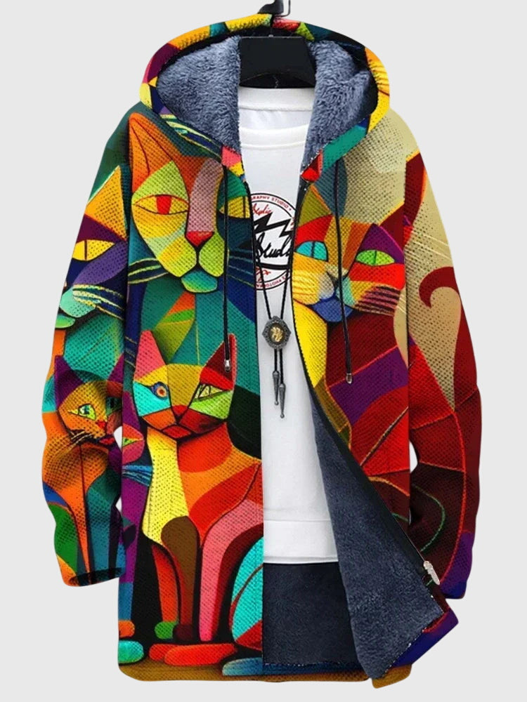 Artistic Print Jacket with Comfortable Fit