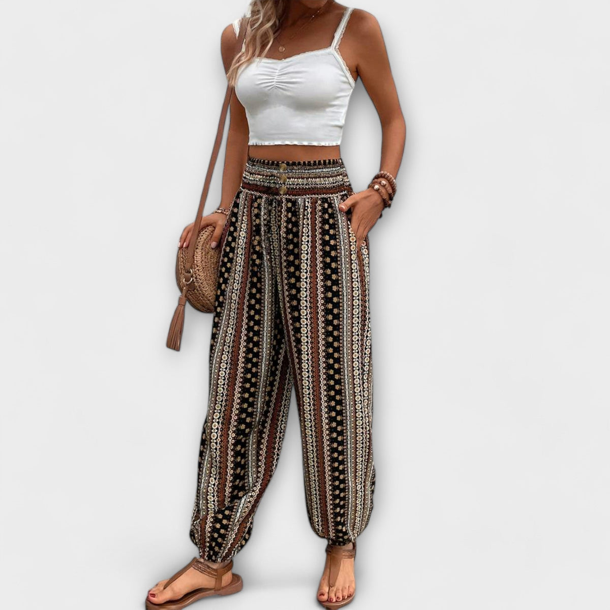 Patterned Trousers with Bold Graphic Design