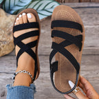 Sandalias con tiras cruzadas y suela gruesa antideslizante