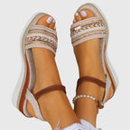 Slip in-sommarsandaler med ankelrem
