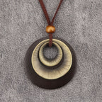 Vintage Layered Disc Long Pendant Necklace with Relaxed Drape
