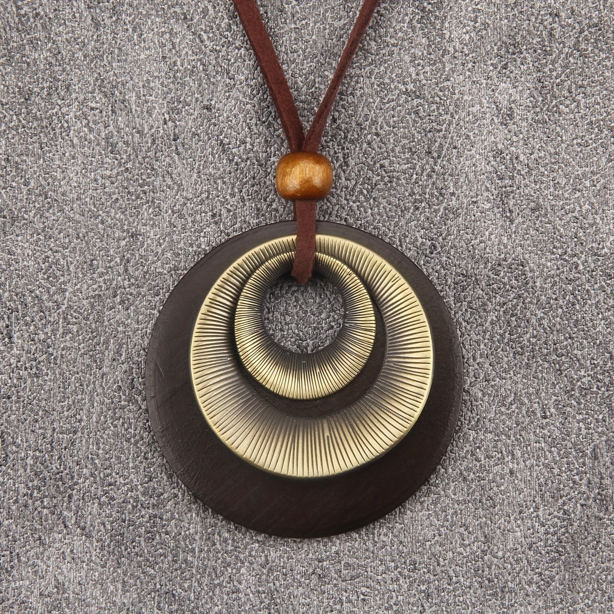Vintage Layered Disc Long Pendant Necklace with Relaxed Drape