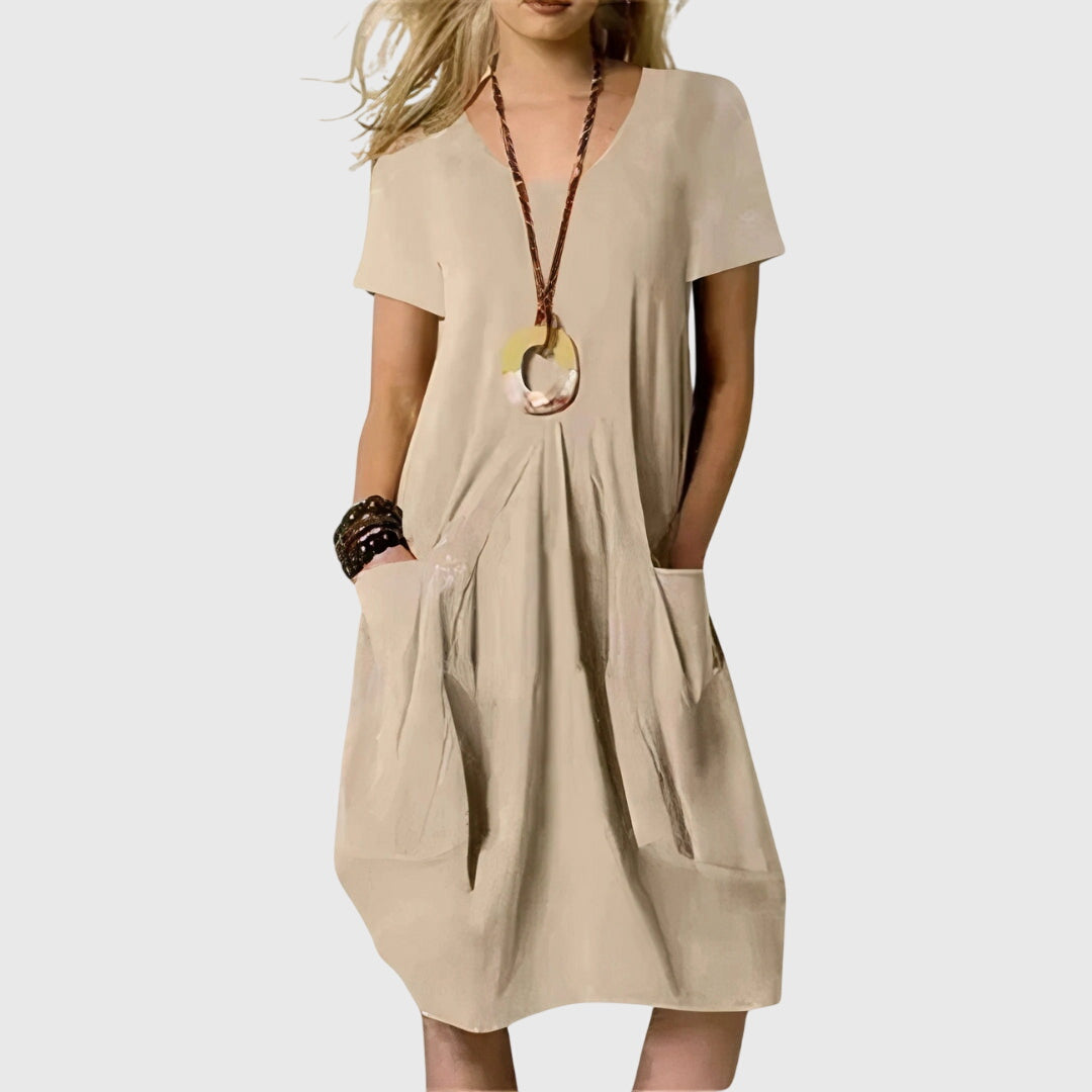 Casual A-Line Dress with Pockets