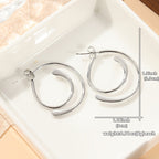 Vintage Patchwork Earrings in Silver Colour with Mixed Textures