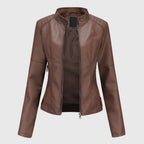 Leather Look Jacket with Classic Cut