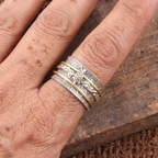 Vintage-Style Turtle Spinner Ring in Silver Colour