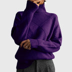 Geometric Pattern Turtleneck Jumper in Soft Knit