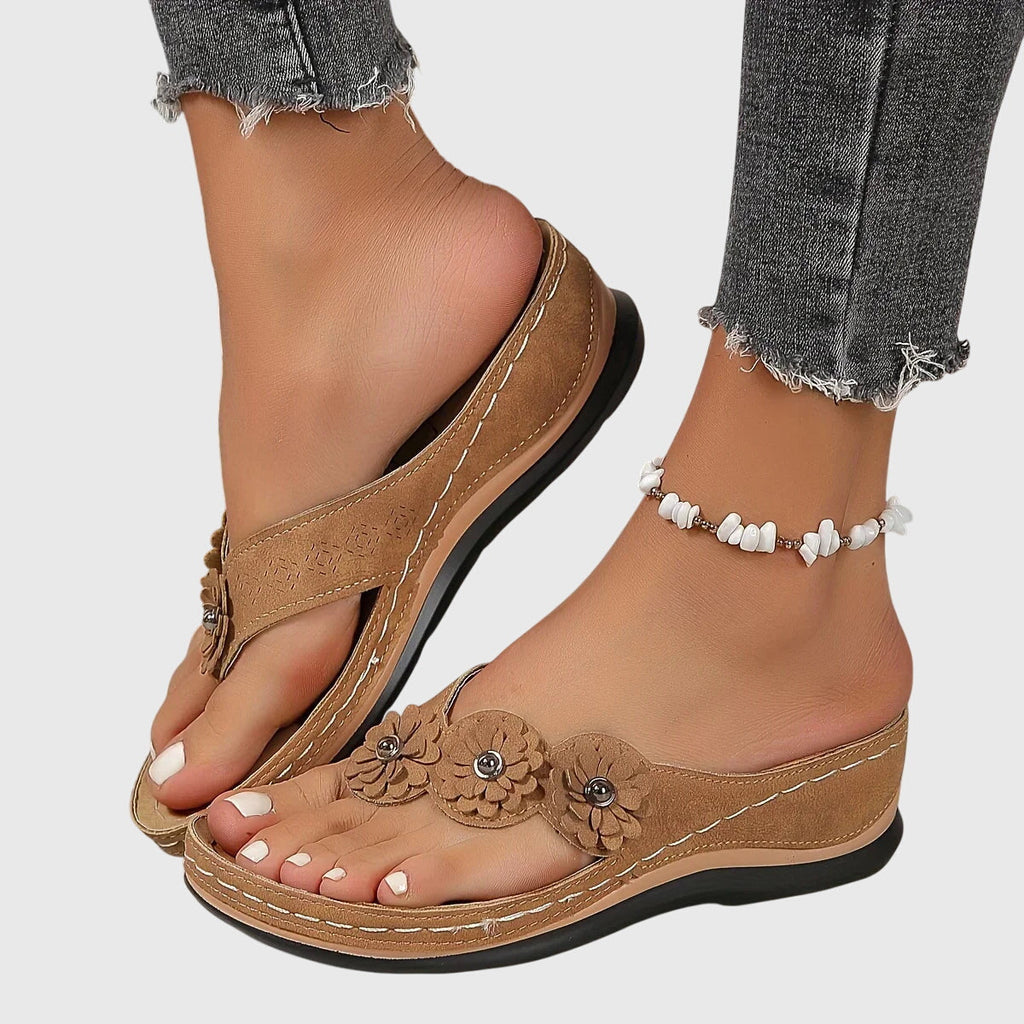 Contoured Flip Flops with Supportive Footbed