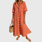 Boho Maxi Dress with Delicate Pattern and Lace Accents