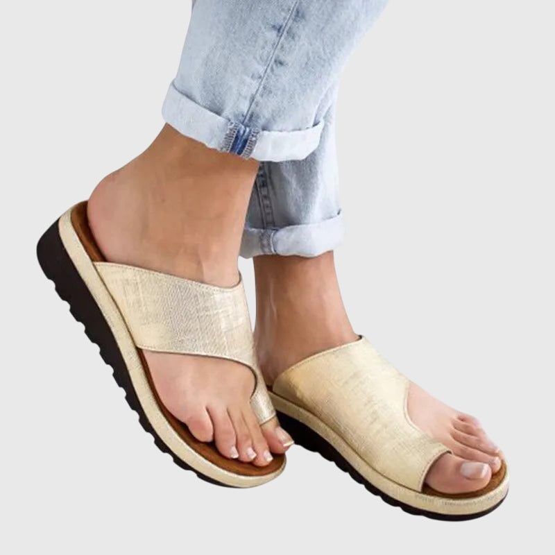 Summer Sandals with Slip-Resistant Sole and Metallic Options
