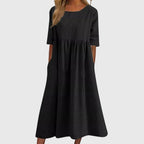 Short Sleeve Midi Dress with Refined Simplicity