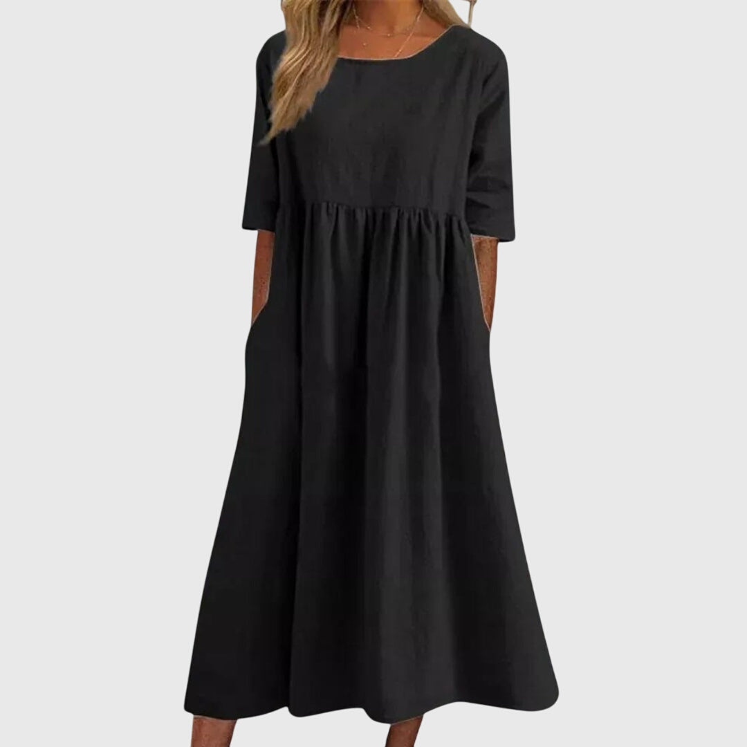 Short Sleeve Midi Dress with Refined Simplicity