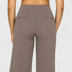 Straight Leg Trousers with Elasticated Waist and Pockets