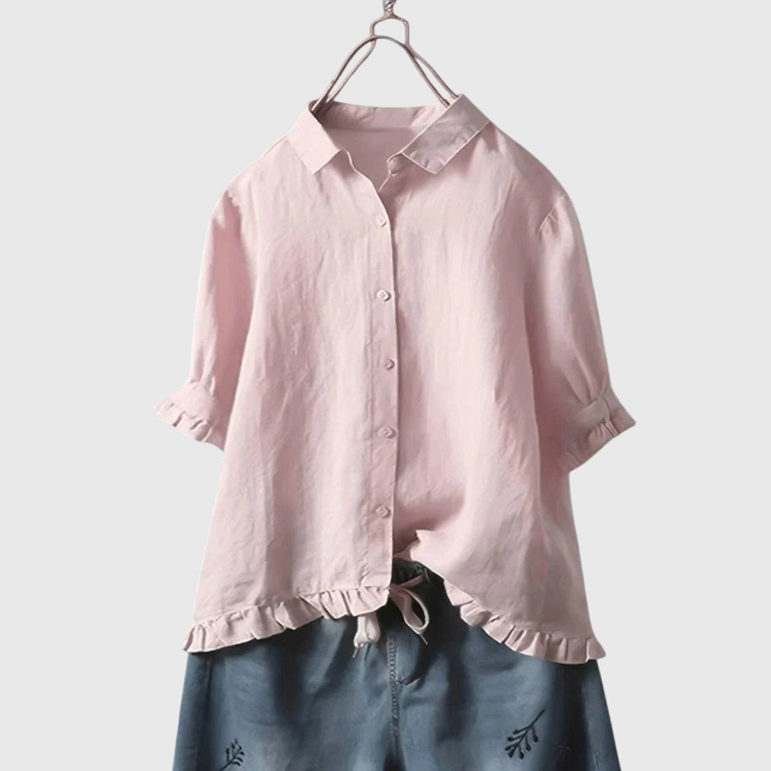Camisa de primavera refinada con acabado limpio