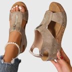 Sandaler med dragkedja och dämpad innersula