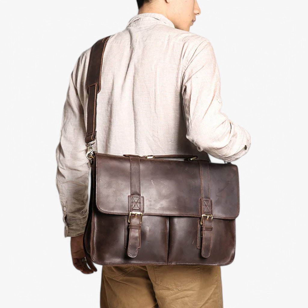 Structured business bag with a padded laptop section