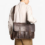 Structured business bag with a padded laptop section