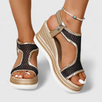 Sandalias de cuña con base elevada y estable