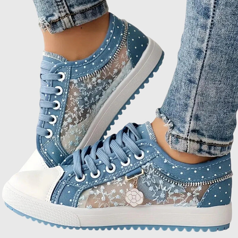 Wide Toe Box Trainers with Cushioned Footbed