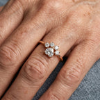 Delicate Paw Print Ring with Zirconia in Rose Gold Colour