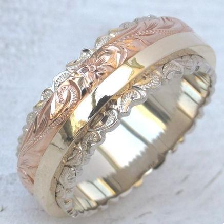 Rose Floral Ring with Vintage-Style Petals in Gold Colour