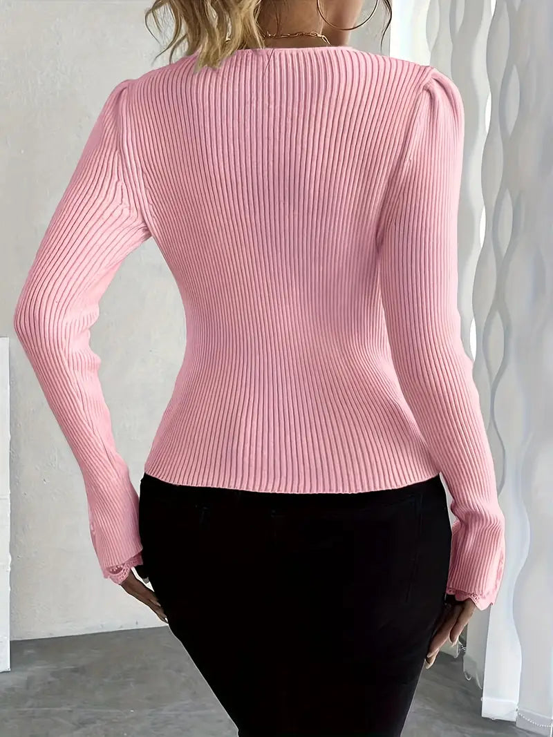 Floral V-Neck Jumper with Soft Handle