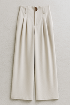 Pantalones anchos de talle alto con detalle de pinzas