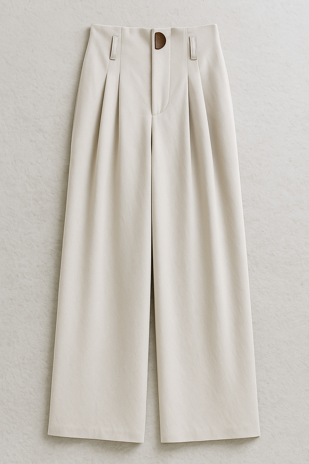 Wide High-Waisted Trousers with Pleat Detail