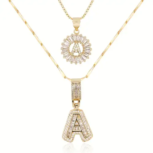 Pavé Letter Initial Necklace with Sparkling Finish