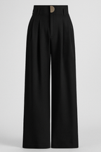 Pantalones anchos de talle alto con detalle de pinzas