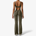 Flowing V-Back Jumpsuit with Relaxed Wide-Leg Fit