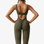 Flowing V-Back Jumpsuit with Relaxed Wide-Leg Fit