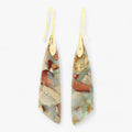 Geometric Gemstone Drop Earrings with Refined Lines
