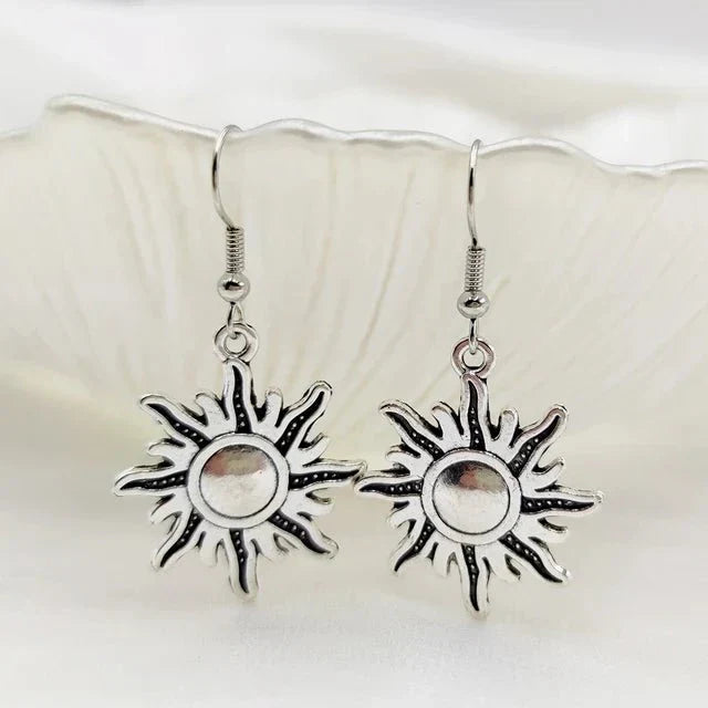 Bohemian Gothic Mushroom Drop Earrings with Nature Detail