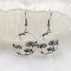 Bohemian Gothic Mushroom Drop Earrings with Nature Detail