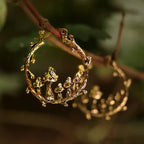 Bohemian Gothic Mushroom Drop Earrings with Nature Detail