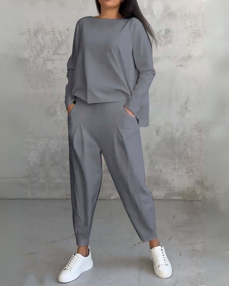 Conjunto de estar por casa de cuadros con corte suave y cómodo